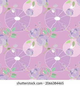 Pink and purple seamless pattern for fabric or decuration