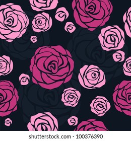 pink and purple seamless roses pattern background
