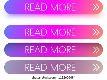 Pink and purple spectrum read more web buttons isolated on white background. Vector illustration.
