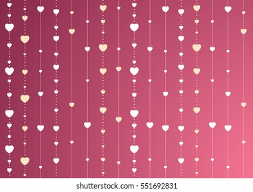 Pink and purple St Valentines Day vector background with hearts