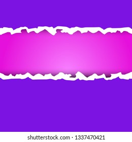
Pink and purple texture of torn paper on top and bottom of the sheet. Preparation for lettering, cover, decoration, design, banners.Torn paper with copy space for your text.