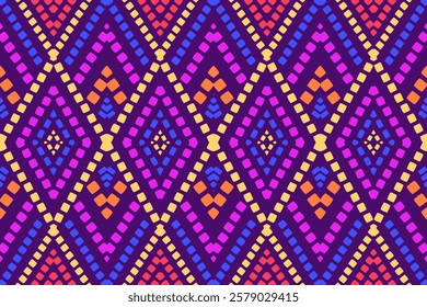 Pink and Purple Tribal Geometric Pattern – Vibrant Seamless Ethnic Design