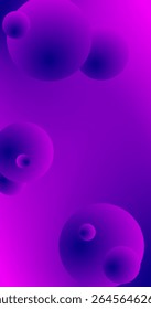 Papel de parede vertical roxo rosa com esferas Vetor ilustração Gradiente plano de fundo abstrato design