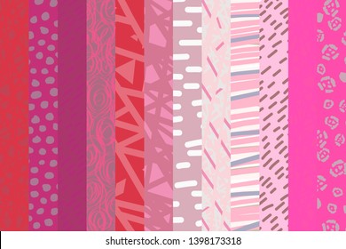 Pink purple violet gradient collage background hand drawn background catoon style vibrant colors