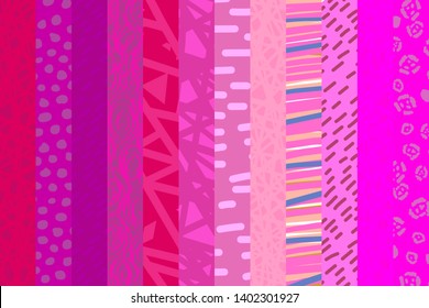 Pink purple violet gradient collage background hand drawn background catoon style vibrant colors
