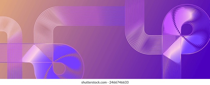 Rosa und violett violett moderne schlichte dynamische glänzende Linien Formens Banner mit futuristischem Technologiekonzept