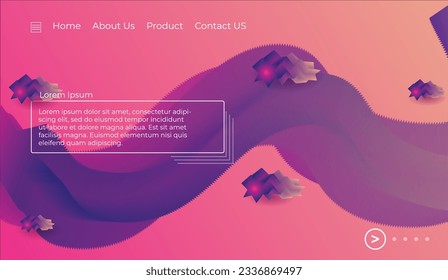 Pink and Purple Wave Background. Art Brush Paint, Abstract Fluid Design. Landing Page Trendy Flow Concept. 3d Wave Poster with Liquid Shape in Movement. Vector Gradient Futuristic Banner, Wallpaper