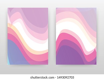 Pink, purple waves design for annual report, brochure, flyer, poster. Abstract colorful waves background vector illustration for flyer, leaflet, poster. Business abstract A4 brochure template.