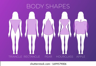 Pink Purple Woman Body Shapes Illustration