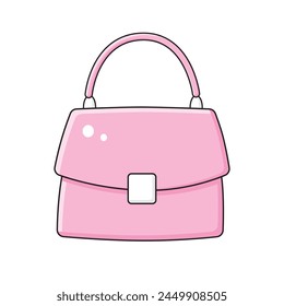 Pink purse handbag isolated vector illustration