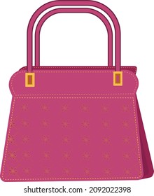 Bolso rosa, ilustración, vector sobre un fondo blanco.