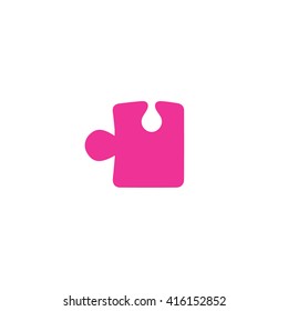 Pink puzzle icon vector illustration.
