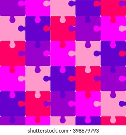 Pink puzzle seamless background