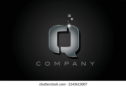 pink Q alphabet letter logo icon design. Creative template for business with dots