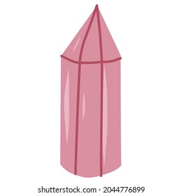 Pink quartz crystal. Witchcraft magic design element.