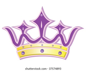 pink queen crown in vector mode