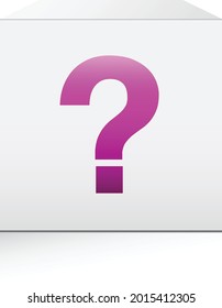 Pink question mark on white box