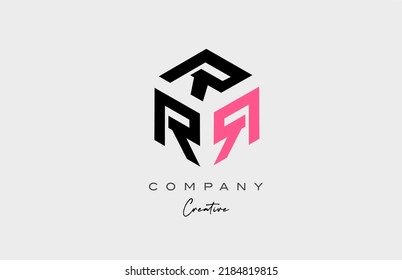 pink R three letter alphabet letter logo icon design. Creative template for business 