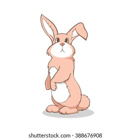 Pink Rabbit Cartoon illustration