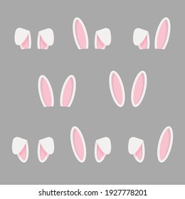 Pink rabbit Ears, Easter Bunny Ears set, cute illustration.Pink Bunny