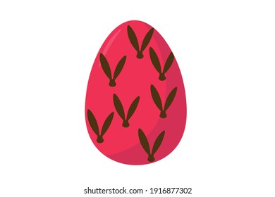 Pink Rabbit Easter Egg Illustration