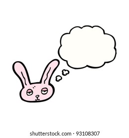 pink rabbit face cartoon