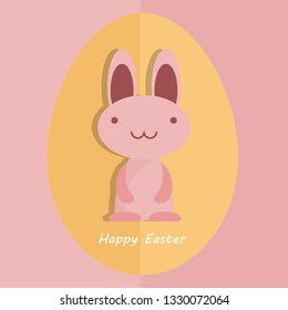 Pink rabbit in greeting cards
