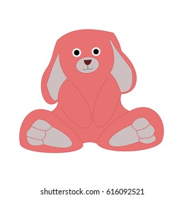 Pink Rabbit. Isolated on white. Easter Bunny. Element decor of the Easter greeting card
