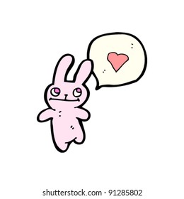 pink rabbit with love heart