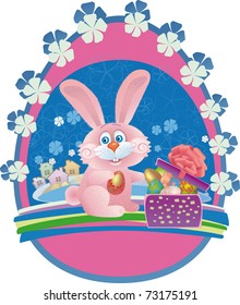 pink rabbit picks out of the box easter egg