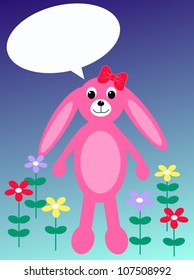 pink rabbit speech bubble