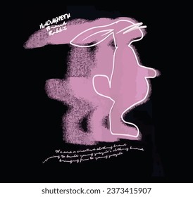 
pink rabbit with three-tone shadow