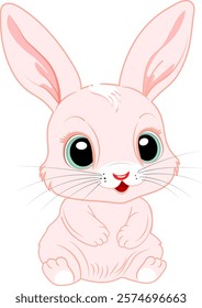 Pink rabbit without background vector image