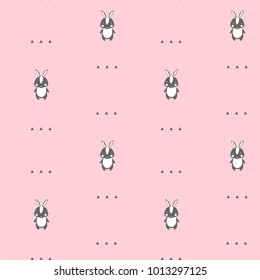 Pink rabbits pattern