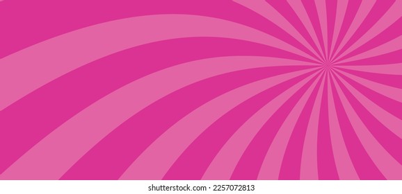 Pink radial background. Spiral ray starburst. Vector pattern illustration