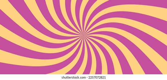Pink radial background. Spiral ray starburst. Vector pattern illustration