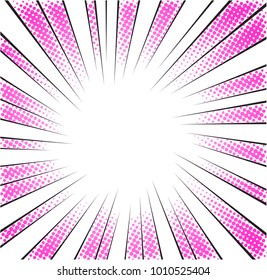 pink radial speed lines halftone for manga hero
