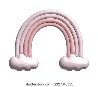pink rainbow flat icon isolated