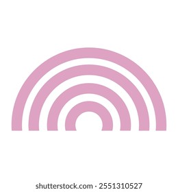 Icono de diseño de forma geométrica arco iris rosa aislado