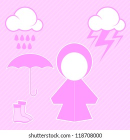 Pink raincoat and raindrop