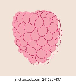 Pink raspberry lying on a vibrant pink background. The fruit appears fresh and ripe, ready to be enjoyed