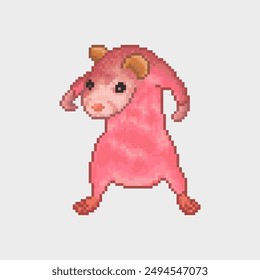 Pink rat, pixel art meme