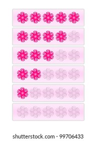 Pink rating flowers on the button vector