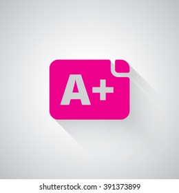 Pink Rating web icon on light grey background