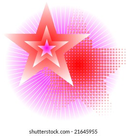 pink rays and stars background