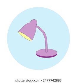 Pink Reading Lamp Icon Vector Illustration