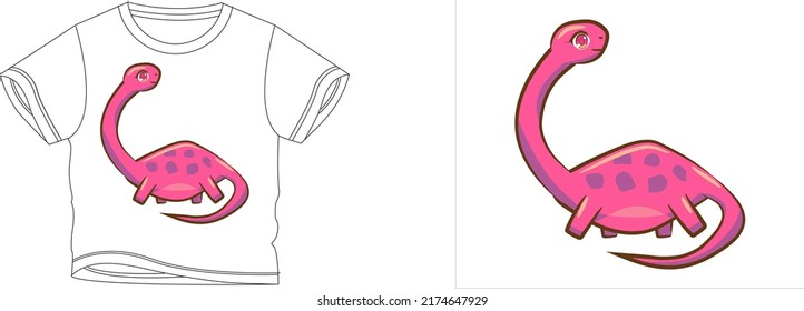 color de fondo de diseño de camiseta de color rosado del dino del receptáculo es blanco y el color de la camiseta es un hermoso color blanco y hermoso diseño