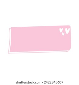 Pink Rectangular Copy Space Background With Three Corner Hearts Vector Illustration