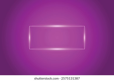 pink rectangular neon frame, neon frame with light splashes