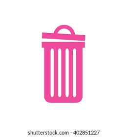 Pink recycle bin vector icon